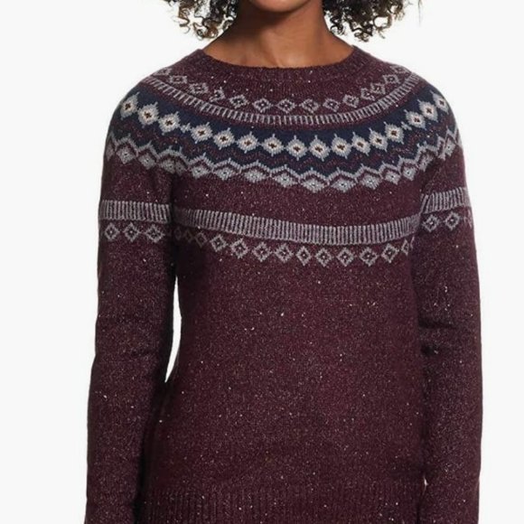 Vintage Fairisle Sweater For Women - Weatherproof Light Grey Pullover, Machine Wash - View #13
